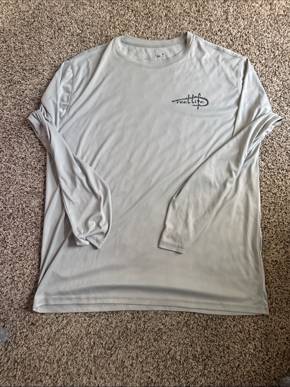 Men's Reel Life Long Sleeve Performance Shirt - Light Gray
